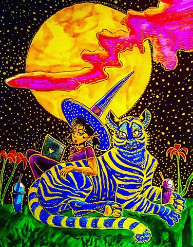 Garden Witch and Bengal Tiger Familiar