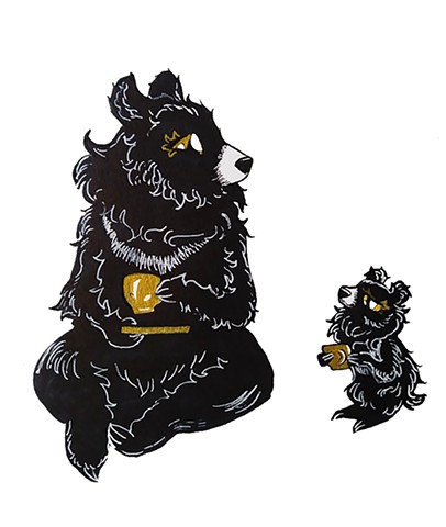 Moon Bear Mother and Baby