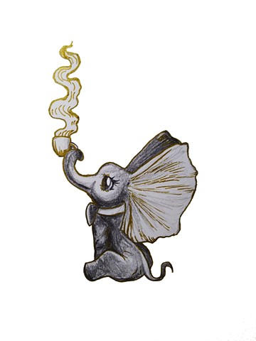 Coffee-Loving Elephant