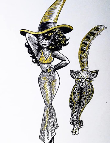 1970s Witch and Cheetah Familiar