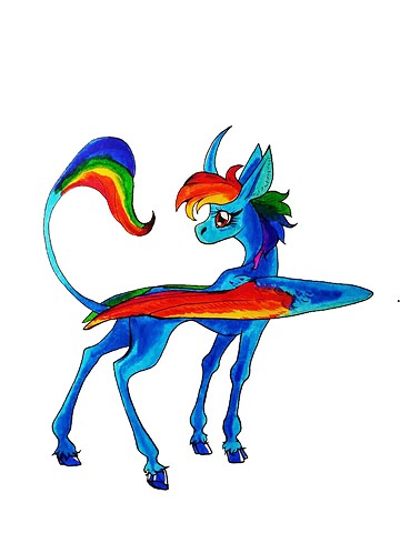 Junicorn 2021, Day 21: Rainbow Dash-Inspired Alicorn