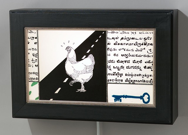 The Riddle

Precarious Situations series

Mysterious writing, a key, and a chicken crossing the road.  Art that asks a question.

Photo by Jon Bonjour