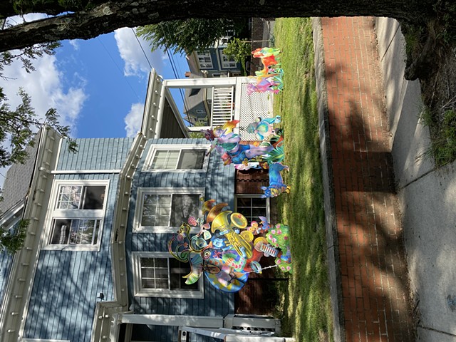Canine Crescendo 2021, Summer display at 1 Powder House Terrace Somerville, MA 02144 2021