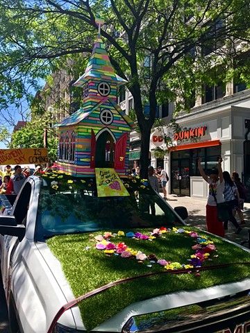 Constructed parade float for the Boston pride parade, Boston, MA. 2019