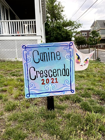 Canine Crescendo 2021, Summer display at 1 Powder House Terrace Somerville, MA 02144 