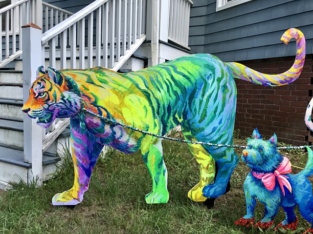 Raja, an Addition to the "Puppies are furrrrrever!" Summer 2020 Installation at the corner of Powder House Terrace and Kidder St. Somerville, MA.