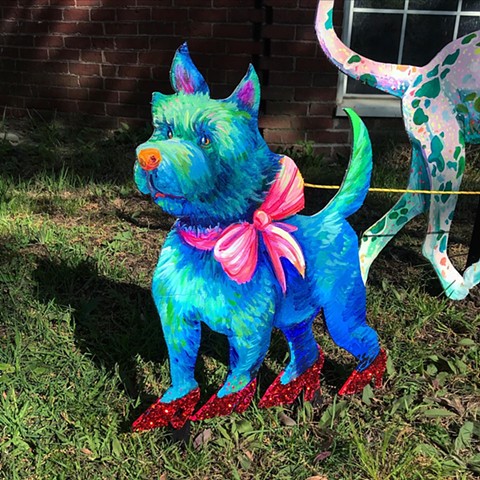 Beloved Toto, an Addison to the "Puppies are furrrrrever!" Summer 2020 Installation at the corner of Powder House Terrace and Kidder St. Somerville, MA.