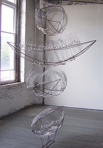 Cincinnati sculpture artist, gallery installation, sculpture, hanging sculpture