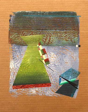 Monoprint Paintings on Cardboard