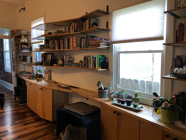 contemporary wall unit in use