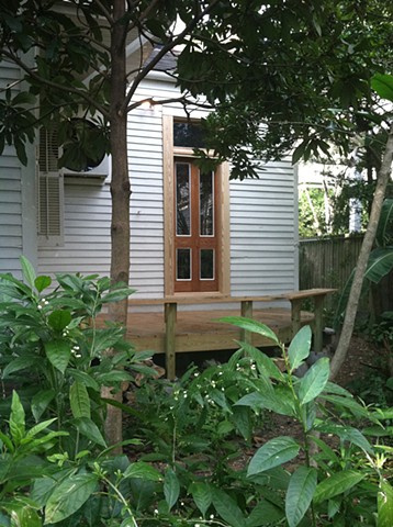  French door assembly onto deck, done in collaboration with architect, John Klingman. Designed by John Klingman.