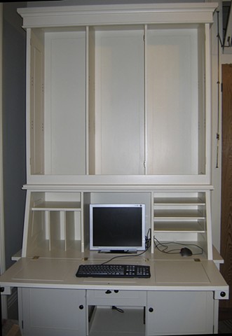 Painted desk, open