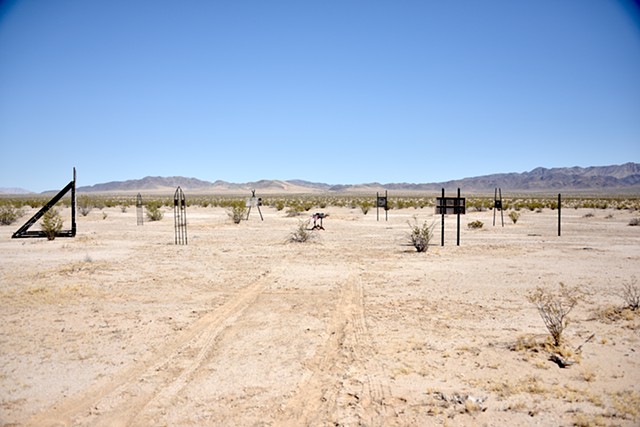 Installation View of 'The Fire', BLM Land, East of Twentynine Palms, CA