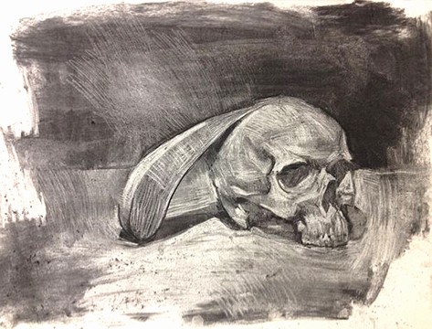 Skull and Wooden Teardrop