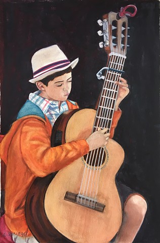 boy, guitar, musician, Asheville, busker