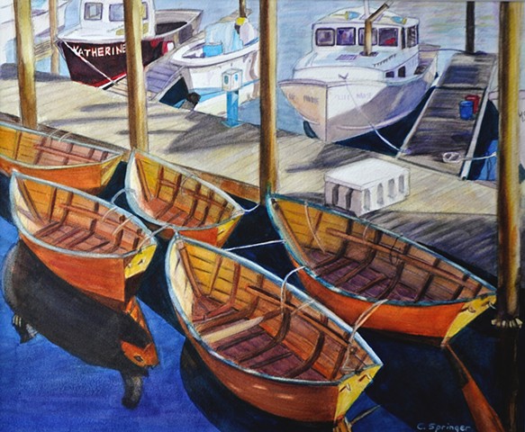 boats, Gloucester, Massachusetts, waterfront, rowboats