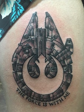 Esben tattoo_millennium falcon tattoo_tattoos for women_the force is with me