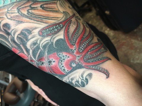 Esben tattoos_ squid tattoo_ traditional tattoo_ mermaid tattoo_fingerwaves