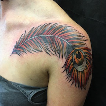 Esben tattoos_peacock feather_color tattoo_cover up tattoo_chest tattoo_tattoos for women