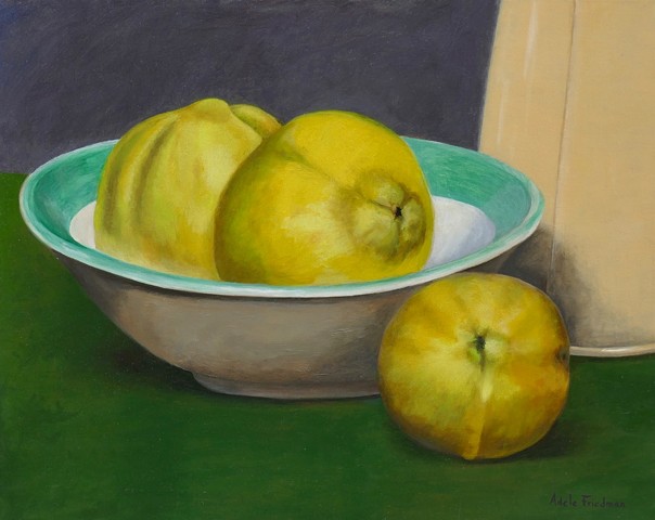 Quince, oil painting, still life