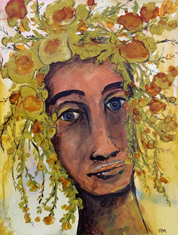 resistance art, emerging artist, feminist art, impressionistic painting, modern impressionism, kelsey mcdonnell, four years of flowers, portrait, flower painting, wyoming artist, wyoming art