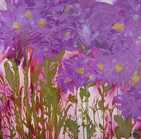 impressionistic painting, modern impressionism, kelsey mcdonnell, four years of flowers, purple flower painting, blue flower painting, wyoming artist, wyoming art