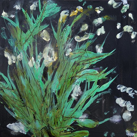 impressionistic painting, modern impressionism, kelsey mcdonnell, four years of flowers, black flower painting, white flower painting, wyoming artist, wyoming art