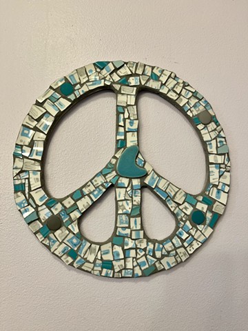 Retro Style Mosaic Peace Sign