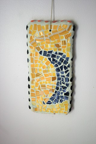 Waxing Crescent Moon Mosaic Wall Art