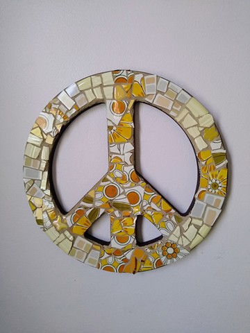 Retro Mosaic Peace Sign