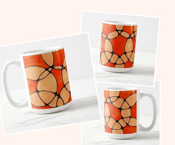 Orange Circles - Abstract 15 oz mug