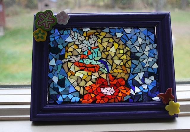 Hummingbird Stained Glass Mosaic