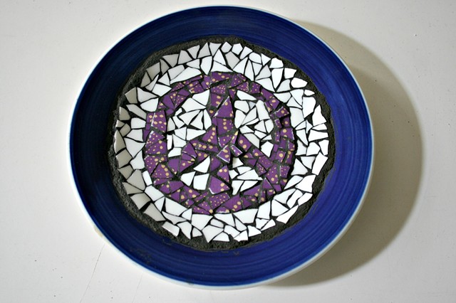 Peace Sign Mosaic Decorative Plate