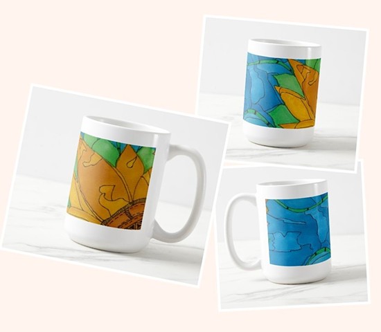 Sunflower By The Water 15 oz mug