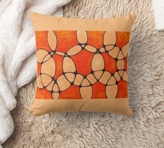 Orange Circles - Abstract Throw Pillow