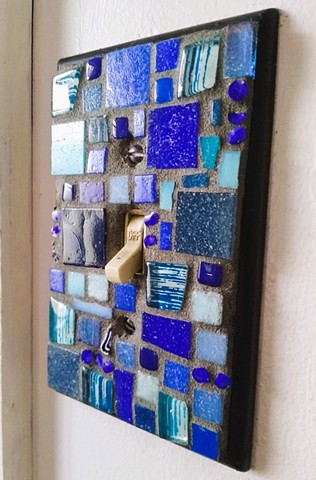 Mosaic Switch Plate Cover - Blue
