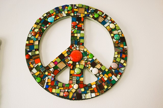 Hippie Mosaic Peace Sign