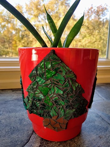 Three Tree Mosaic Vase – A Symbol of Life, Balance, and Transformation