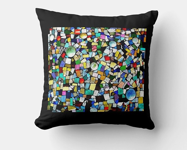 Stained Glass Mosaic Throw Pillow