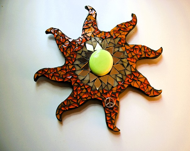 Bohemian Sun Celestial Design Mosaic Wall Art