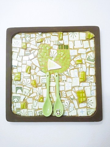 Mid Century Modern Mosaic Scandinavian Bird