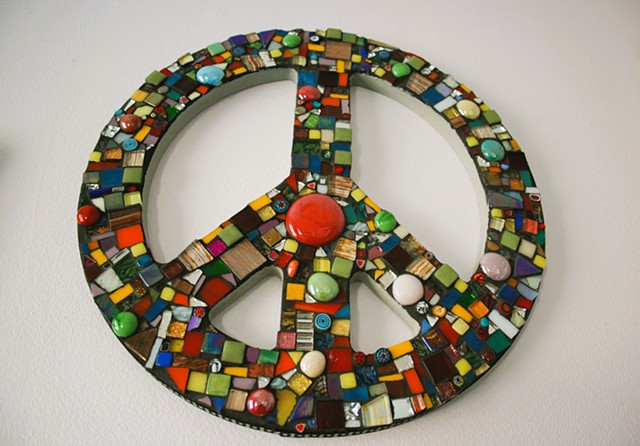 Multi-color Peace Sign Mosaic