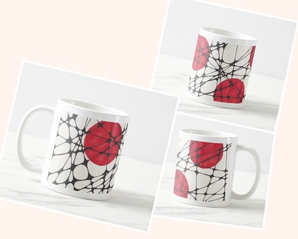 Red and Black Doodle 11 oz mug