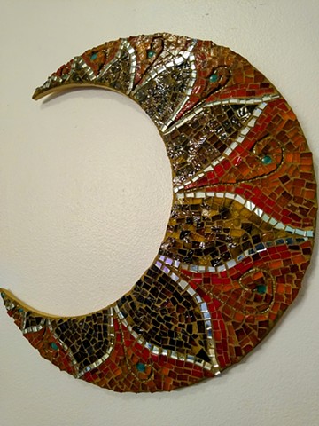 Bohemian Mosaic Crescent Moon