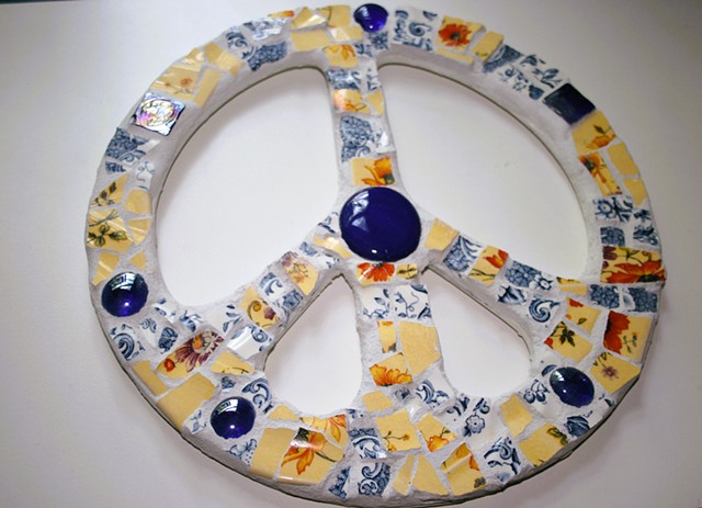 Hippie Peace Sign Mosaic Wall Art