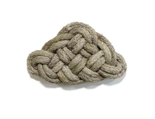 fine art sculpture featuring large ship's rope by Alex Buchanan available on view for architects, collectors and designers at Jeff Soderbergh Gallery, tactile art, fiber art, textile art