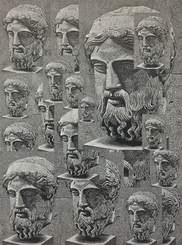 Overlapping Marble Heads from a Herm