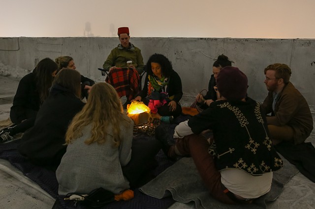 Participants were offered blankets, cozy in the damp mystical night | Photo by Alix Piorun
