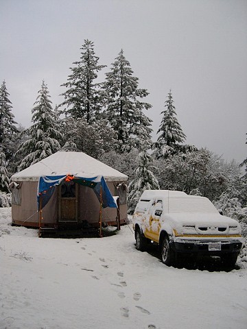 Exterior of Yurt (Snack and Snuggle Lounge)