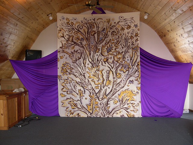 Tree of Life painting installed in Barn